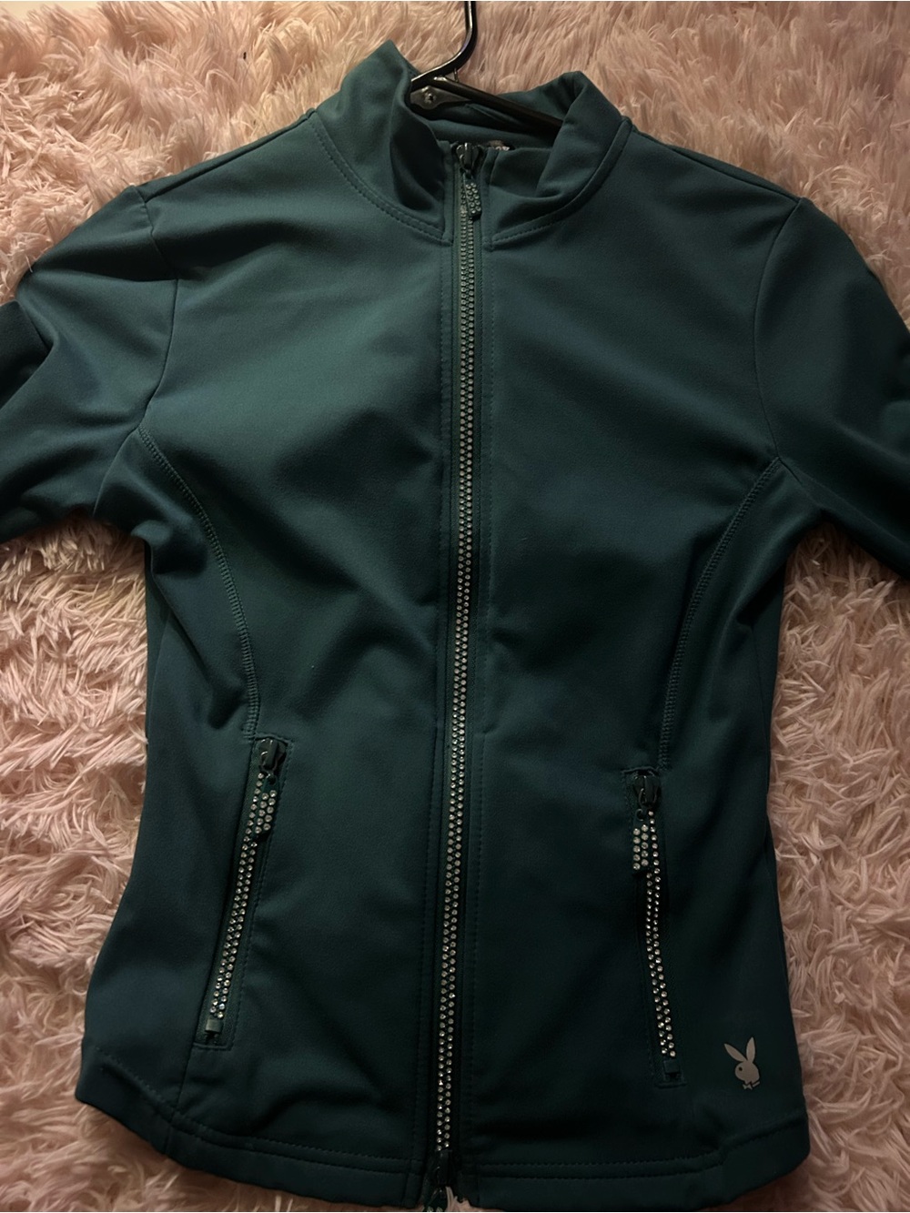 PLAYBOY Teal Zip-Up Utility Jacket
